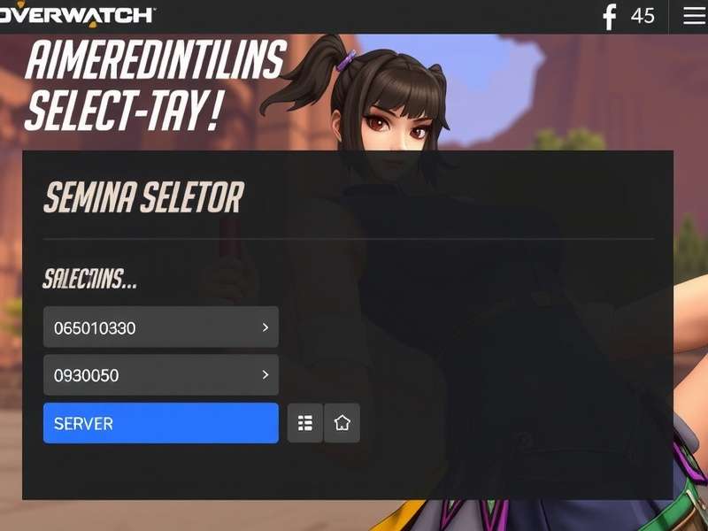 Mina Overwatch 2 Server Selector interface showing ping comparison for Indian players