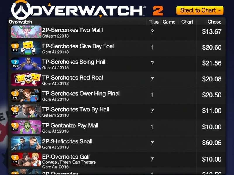 Overwatch 2 Steam player count graph showing peaks and valleys