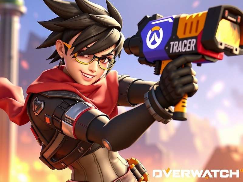 Tracer in Overwatch 2 using Blink ability in a chaotic battle