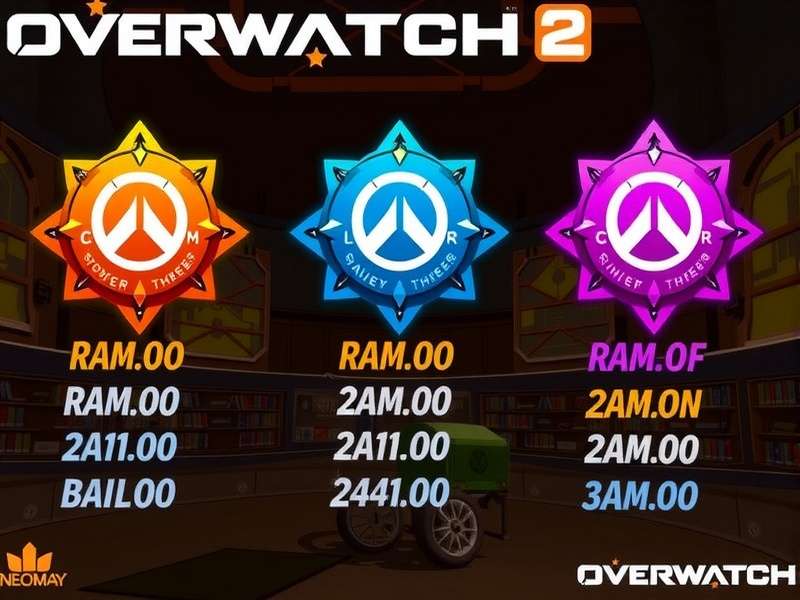 Overwatch 2 competitive rank tiers from Bronze to Top 500 shown with golden icons