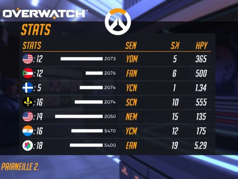 Overwatch 2 Hero Stats Dashboard showing Mercy win rate, Genji pick rate, average KD ratio, and time on fire for Indian servers.