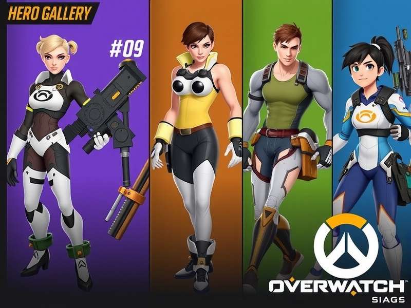 Overwatch 2 hero roster featuring diverse characters in a dynamic action scene